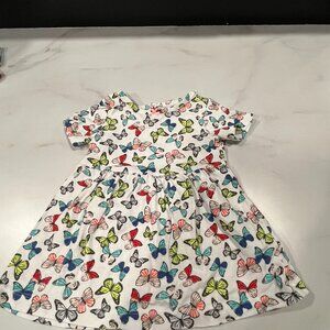 Carter's Tutu Dress Baby Girls 6M Multi Neon Butterfly Short Sleeve Crew Neck